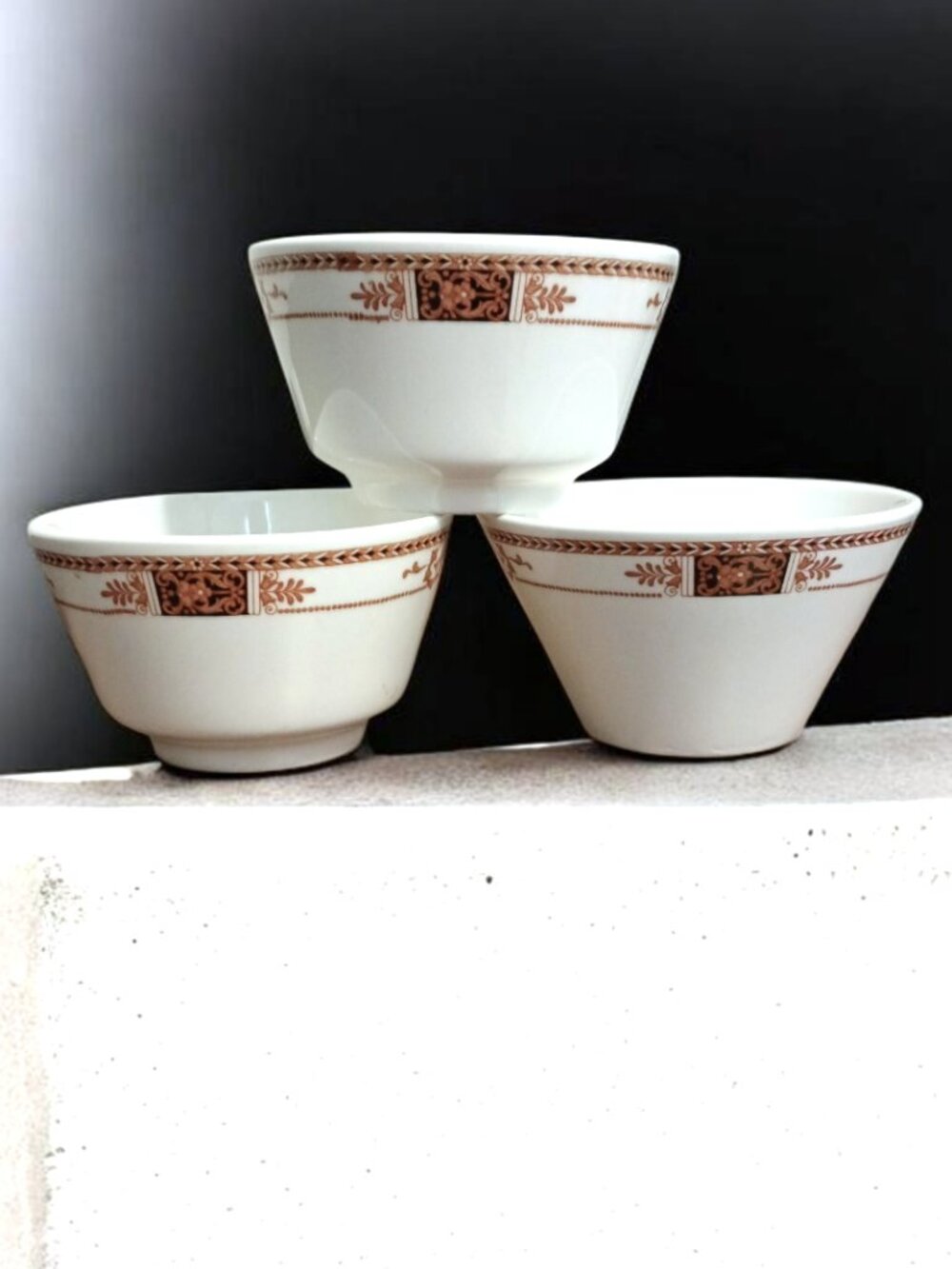 Vintage 1920 Syracuse Syralite China Webster Pattern Bowls Ramekin Dessert